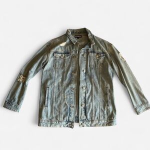 Express - Distressed Relaxed Fit Jean Jacket